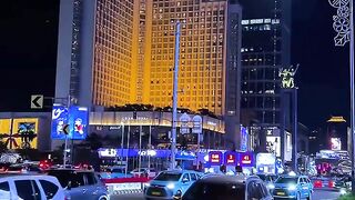 The beauty of the night atmosphere of Jakarta city