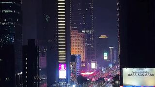 the beauty of the night atmosphere of Jakarta city from the top of the building