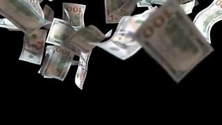 Dollars Falling Down Background Video - Wealth Visualization Money Falling