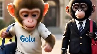 Monkey_s lunchbox was empty so the good kids at school prepared a surprise for him. _cute Golu Monkey ????