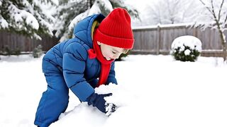 Amazing, This Cute boy playing in Snow
