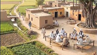 Bright day in a village