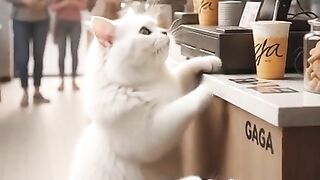 Cat buys Thai tea