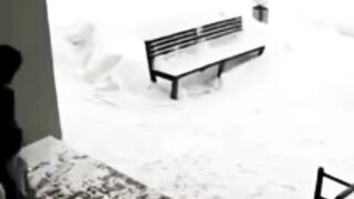 A man's polite gesture saves him from falling window frame