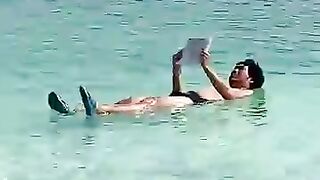 Can you read a book in the water?#foryou #interesting #swimming #salt #sea #deadsea #bikini #fyp