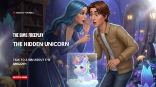 The Sims FreePlay - The Hidden Unicorn: Talk To A Sim About The Unicorn