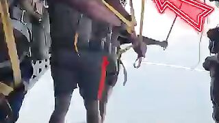 Why do paratroopers have a cord attached when they jump?#foryou #interesting #paratrooper #war #fyp