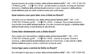 Como falar com a Delta no Brasil por telefone?