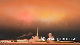 Fireworks in honor of the 82nd anniversary of the lifting of the siege of Leningrad