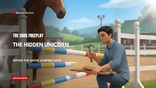 The Sims FreePlay - The Hidden Unicorn: Repair The Show Jumping Gate