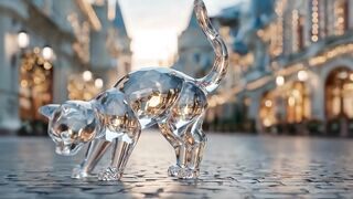 A Silent Trip Around the World  A Crystal Cat Reflecting the Seasons