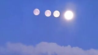 Optical phenomenon "four Moons" over Saint-Petersburg