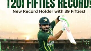 BABAR AZAM BREAKS T20 FIFTIES RECORD #youtubeshorts #mostfifties #viralshorts #youtubefeed