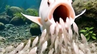 Fish Kids Enter Mom’s Mouth… Not What You Think!