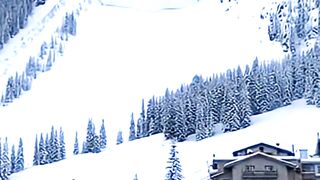 Snow Avalanche Slams Into Village #snow #cctvfootage