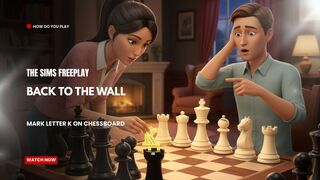The Sims FreePlay - Back To The Wall: Mark Letter K On Chessboard