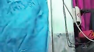 Yang girl body lotion applying