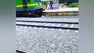Small got his captured into a running train but not lost his life