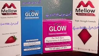 skin glow brightening Pigmentation Creams and face wash  mellow retInol serum and lotion.