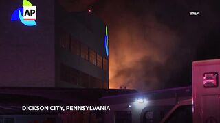 Crews battle fire and evacuate patients from Pennsylvania hospital.
