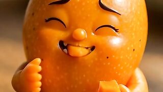 Asmr baby fruit eating mango