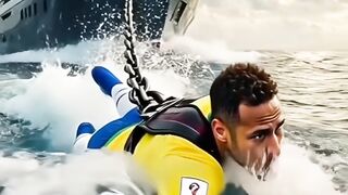Messi swimming in the rever