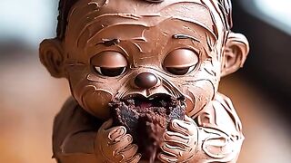 Asmr baby eating chocolate