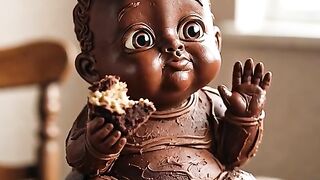 Asmr baby eating chocolate