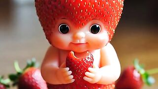 Asmr baby fruit eating strawberry