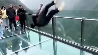 He did a backlif on a glass bridge