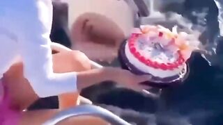 She didn’t want the shark in her birthday picture