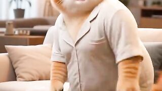 Fat cat in good mood