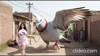A Giant Dove Appears on the Street