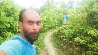 Adventure Amid Green Hills and Clouds