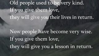Old people used to be very kind.