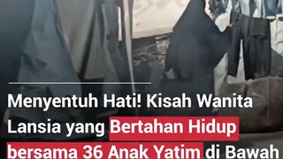 KISAH WANITA LANSIA ASAL GAZA YANG HIDUP DENGAN 36 ANAK YATIM DI BAWAH TENDA