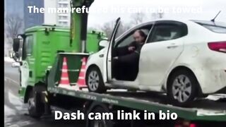 The Russian man refused his car to be towed