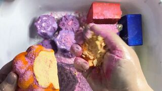 Multi colour gym chalk crushing