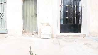 A cute cat sits helplessly waiting for someone to give him food and eye drops.