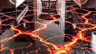 Would You Walk on This Lava Floor? ???????? Epoxy Resin Transformation! #shortsfeed #trending #shorts