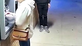 Brave Friend Saves Owner From The Thief At ATM