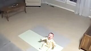 When Thunder Strikes, He Comes Closer- Home CCTV Footage #doghero #baby #dog #cute #pets