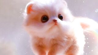 CAT swims in an adorable way