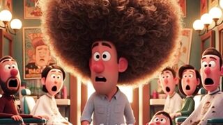 Barber Lost His Scissors in Customer’s Hair ???? | Funny Animation | #shorts #ai #cartoon