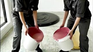 Luxurious bedroom with emerald, pink epoxy flooring ????✨.