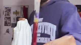 Customizing a t- shirt.