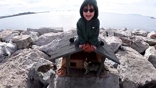 Even on the playground, all this little kid dreams about are street cats.