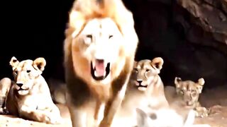 Lion roars and chase Waterhog #animals #waterhog #lion #wildlife #lioncub