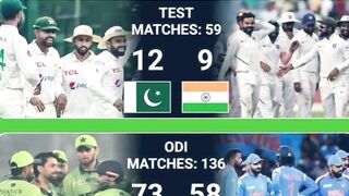 Head to Head pakistan vs India in all format#t20worldcup2026#viralvideo #youtubeshort#livematchtoday