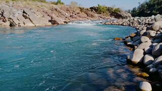 Water stream, Fresh river water, nature water stream sound